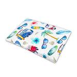 Watercolor Surfing Pattern Print Pet Cooling Mat Cover