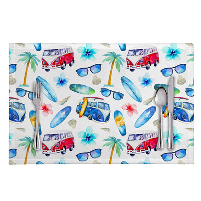 Watercolor Surfing Pattern Print Placemat