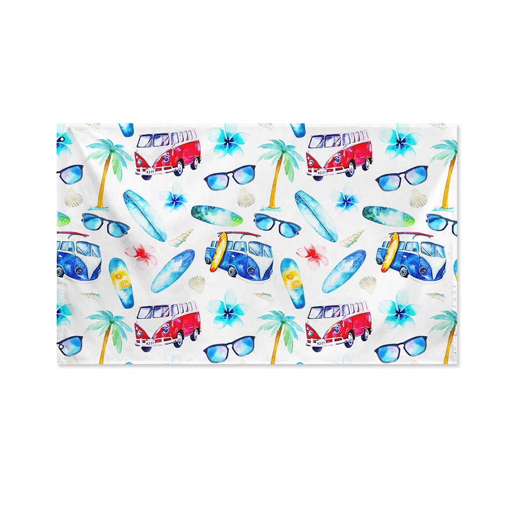 Watercolor Surfing Pattern Print Polyester Flag