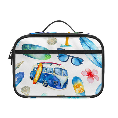 Watercolor Surfing Pattern Print Portable Lunch Bag