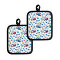Watercolor Surfing Pattern Print Pot Holders