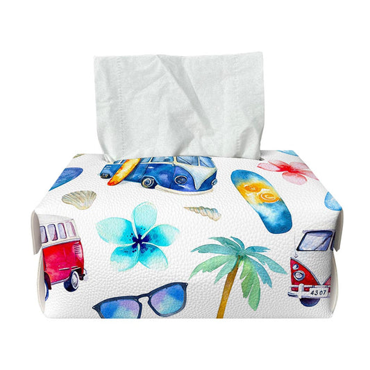 Watercolor Surfing Pattern Print Rectangle Tissue Box Cover