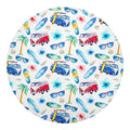 Watercolor Surfing Pattern Print Round Blanket