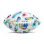 Watercolor Surfing Pattern Print Rugby Ball
