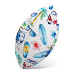 Watercolor Surfing Pattern Print Rugby Ball
