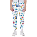 Watercolor Surfing Pattern Print Joggers