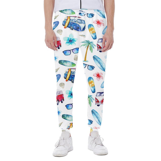 Watercolor Surfing Pattern Print Scuba Joggers