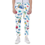 Watercolor Surfing Pattern Print Scuba Joggers