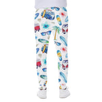 Watercolor Surfing Pattern Print Scuba Joggers
