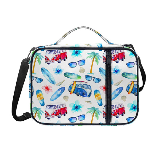 Watercolor Surfing Pattern Print Shoulder Strap Bible Bag