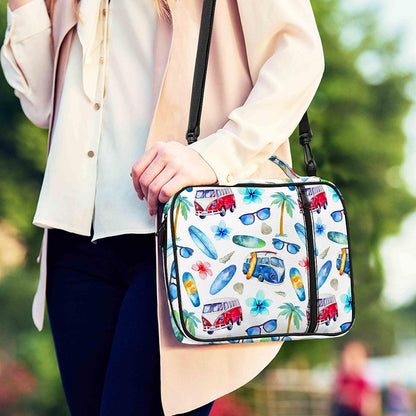 Watercolor Surfing Pattern Print Shoulder Strap Bible Bag