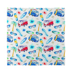 Watercolor Surfing Pattern Print Silk Bandana