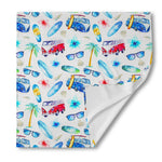 Watercolor Surfing Pattern Print Silk Bandana