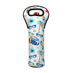 Watercolor Surfing Pattern Print Single Neoprene Wine Tote
