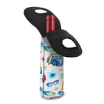 Watercolor Surfing Pattern Print Single Neoprene Wine Tote