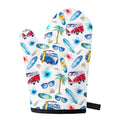 Watercolor Surfing Pattern Print Single Oven Mitt
