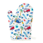 Watercolor Surfing Pattern Print Single Oven Mitt