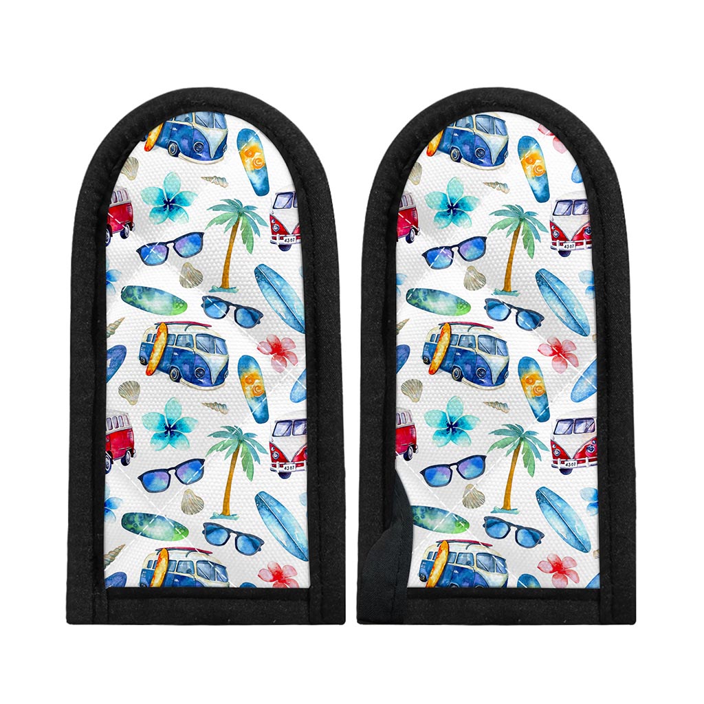 Watercolor Surfing Pattern Print Skillet Handle Cover