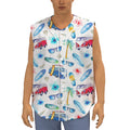 Watercolor Surfing Pattern Print Sleeveless Baseball Jersey