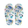 Watercolor Surfing Pattern Print Slippers