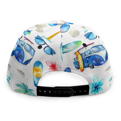 Watercolor Surfing Pattern Print Snapback Cap