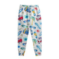 Watercolor Surfing Pattern Print Sweatpants