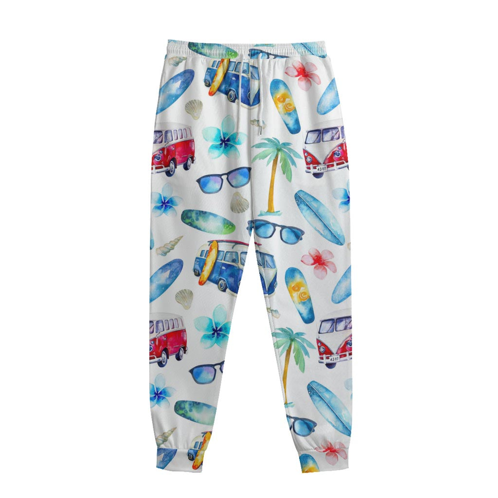 Watercolor Surfing Pattern Print Sweatpants