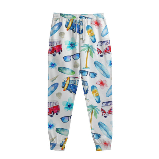 Watercolor Surfing Pattern Print Sweatpants