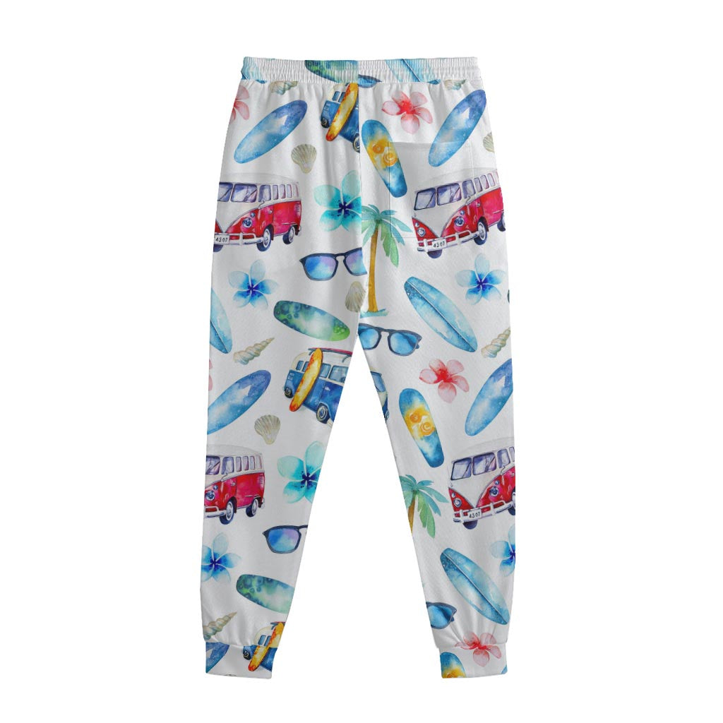 Watercolor Surfing Pattern Print Sweatpants