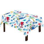 Watercolor Surfing Pattern Print Tablecloth