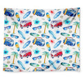 Watercolor Surfing Pattern Print Tapestry