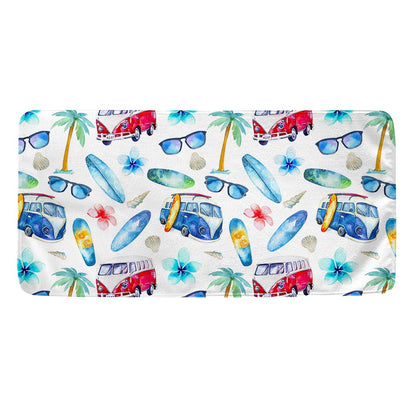 Watercolor Surfing Pattern Print Towel