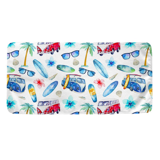 Watercolor Surfing Pattern Print Towel