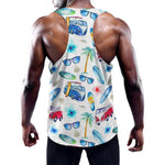 Watercolor Surfing Pattern Print Training Tank Top