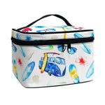 Watercolor Surfing Pattern Print Travel Makeup Bag