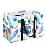 Watercolor Surfing Pattern Print Utility Tote Bag
