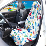 Watercolor Surfing Pattern Print Waterproof Car Seat Cover