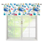 Watercolor Surfing Pattern Print Window Valance