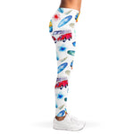 Watercolor Surfing Pattern Print Women's Leggings