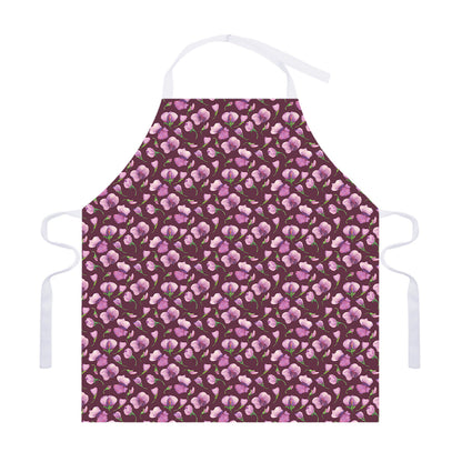 Watercolor Sweet Pea Pattern Print Adjustable Apron