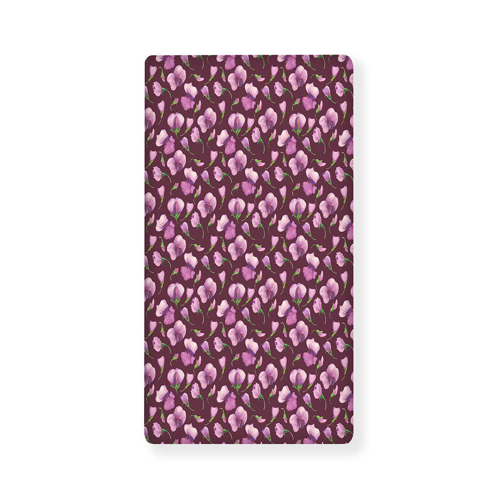 Watercolor Sweet Pea Pattern Print Baby Crib Sheet