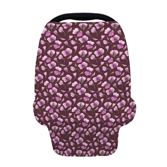 Watercolor Sweet Pea Pattern Print Baby Seat Cover