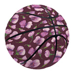 Watercolor Sweet Pea Pattern Print Basketball