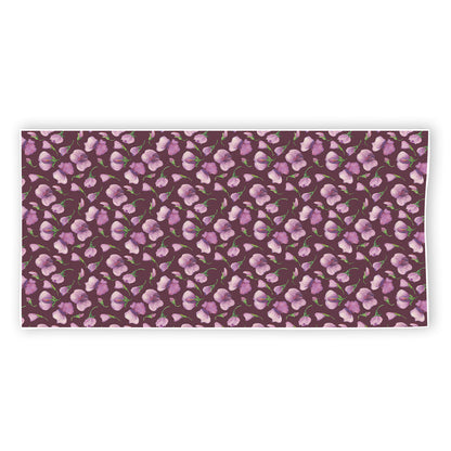 Watercolor Sweet Pea Pattern Print Beach Towel