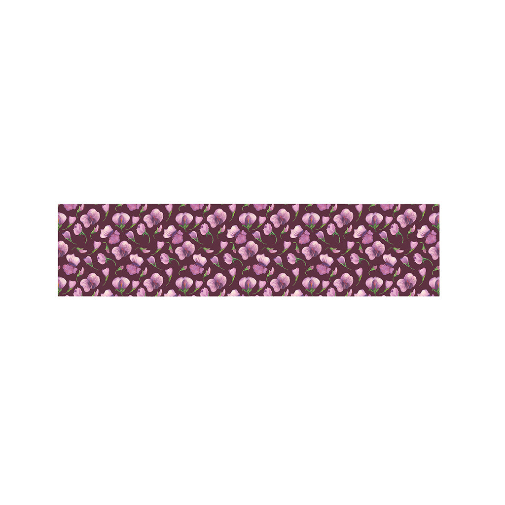 Watercolor Sweet Pea Pattern Print Bed Runner