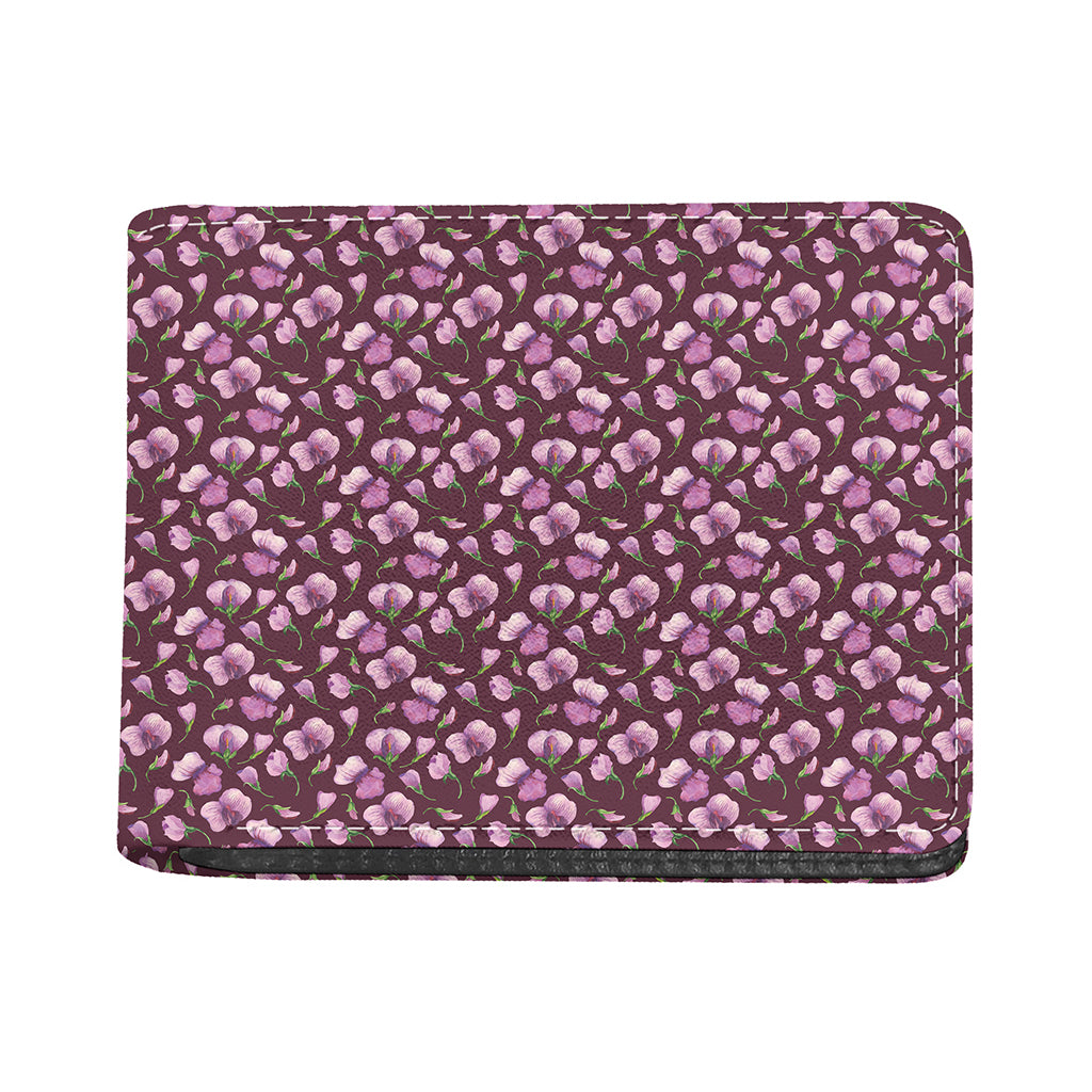 Watercolor Sweet Pea Pattern Print Bifold Wallet