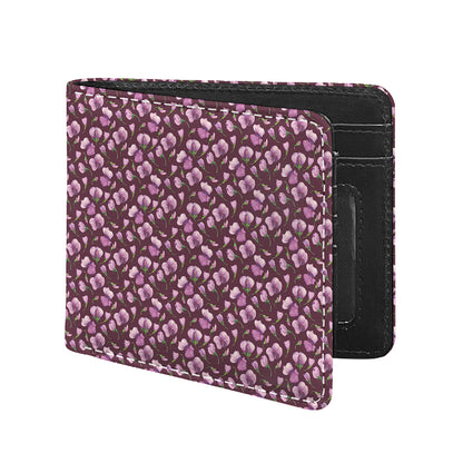 Watercolor Sweet Pea Pattern Print Bifold Wallet