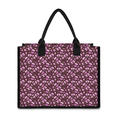 Watercolor Sweet Pea Pattern Print Canvas Tote Bag