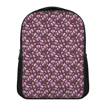 Watercolor Sweet Pea Pattern Print Casual Backpack