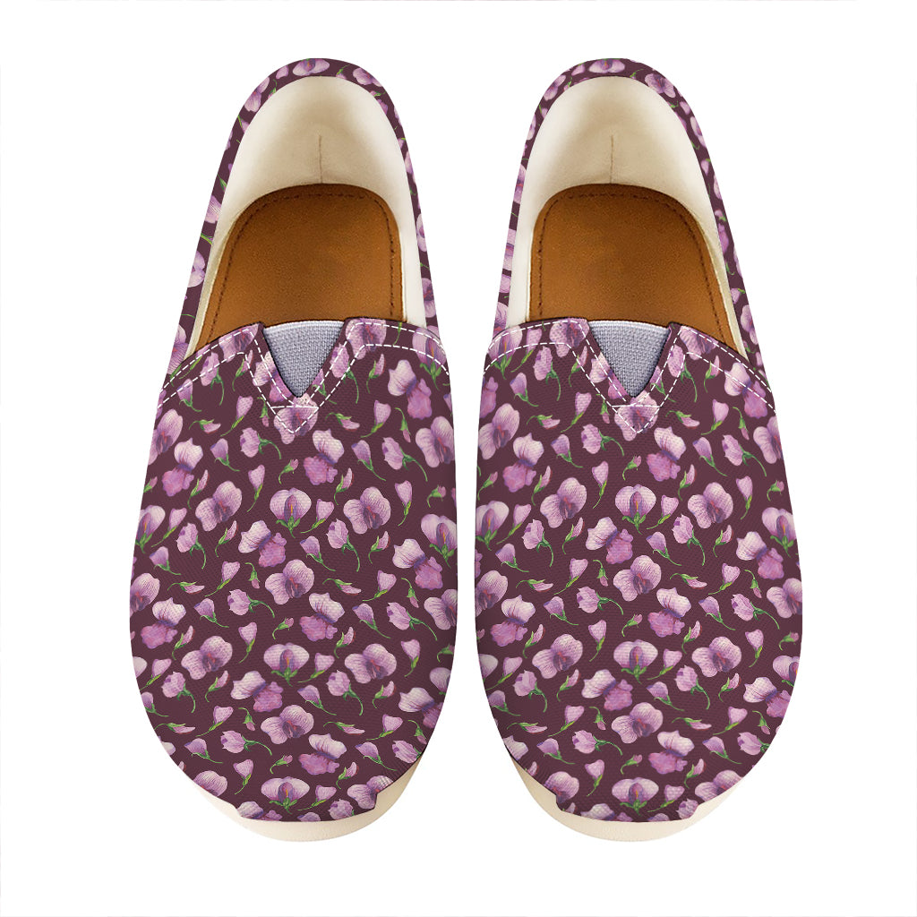 Watercolor Sweet Pea Pattern Print Casual Shoes